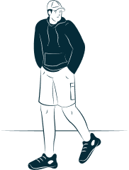 dessin homme chill bleu